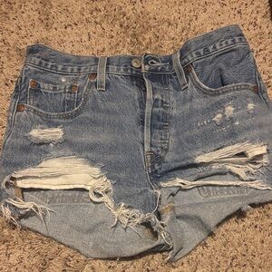 Levi's Blue Denim Cutoff Shorts